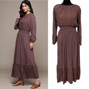 Ritu Kumar Printed Midi Dress Boho Small
